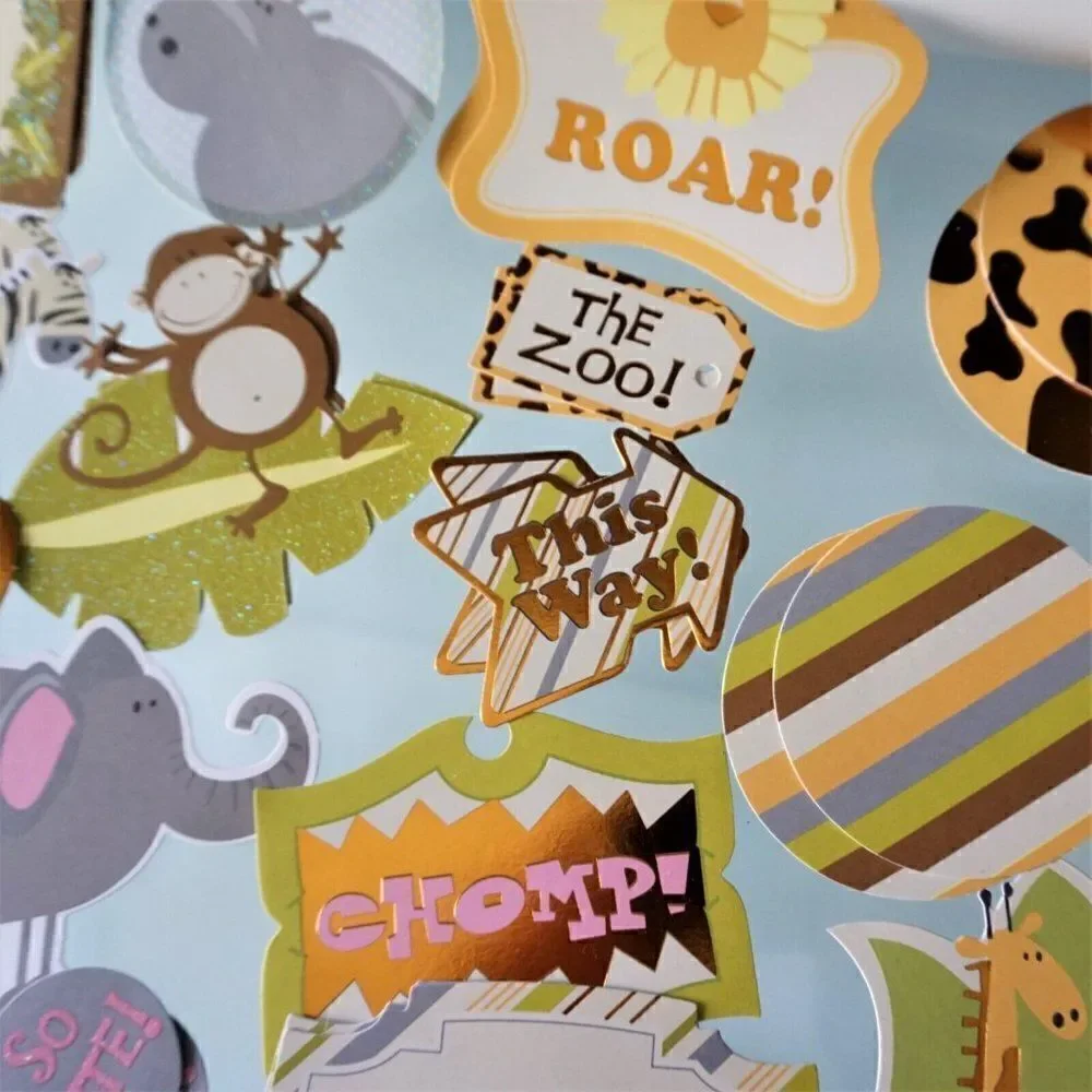 Zoo Animals Scrapbooking Cut-Outs 80 pieces